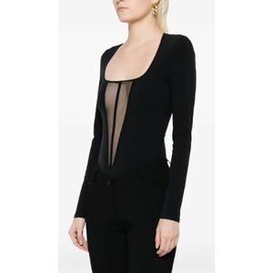 Fleur Du Mal mesh-panelled jersey bodysuit